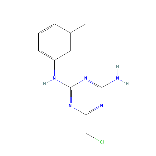 6-(Chloromethyl)-N-(3-methylphenyl)-1,3,5-triazine-2,4-diamine (CAS: 573950-75-1) - Chemical Structure and Molecular Formula 