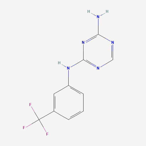 N-[3-(Trifluoromethyl)phenyl]-1,3,5-triazine-2,4-diamine (CAS: 3832-69-7) - Chemical Structure and Molecular Formula 