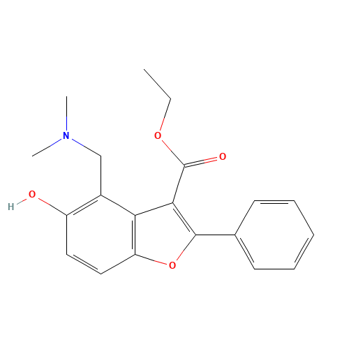 Ethyl 4-[(dimethylamino)methyl]-5-hydroxy-2-phenyl-1-benzofuran-3-carboxylate hydrochloride (CAS: 95696-19-8) - Related Chemical Product