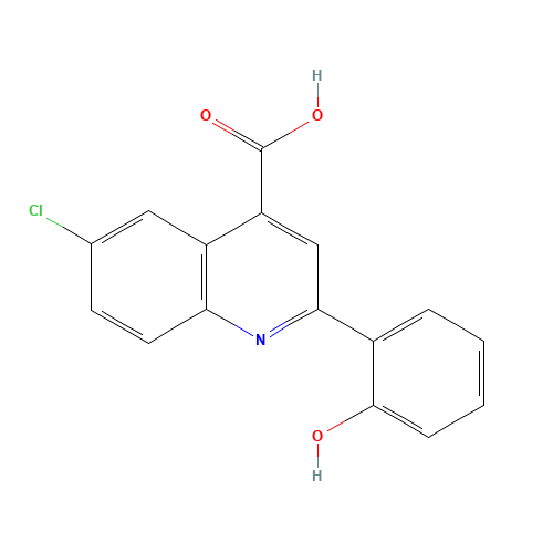 6-Chloro-2-(2-hydroxyphenyl)quinoline-4-carboxylic acid (CAS: 669753-96-2) - Chemical Structure and Molecular Formula 