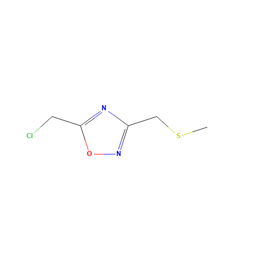 5-(Chloromethyl)-3-[(methylthio)methyl]-1,2,4-oxadiazole (CAS: 229343-09-3) - Chemical Structure and Molecular Formula 
