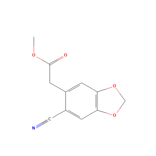 Methyl 2-(6-cyano-2H-1,3-benzodioxol-5-yl)acetate (CAS: 184042-03-3) - Chemical Structure and Molecular Formula 