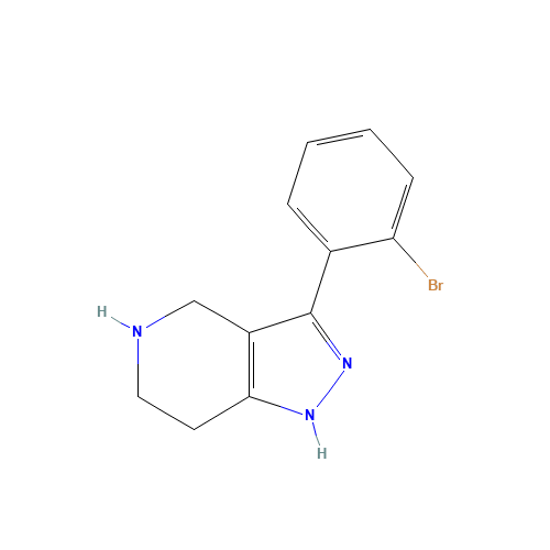 3-(2-Bromophenyl)-4,5,6,7-tetrahydro-2H-pyrazolo[4,3-c]pyridine (CAS: 916423-54-6) - Chemical Structure and Molecular Formula 