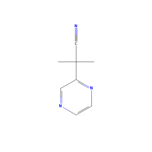 2-Methyl-2-pyrazin-2-ylpropanenitrile (CAS: 5106-58-1) - Chemical Structure and Molecular Formula 