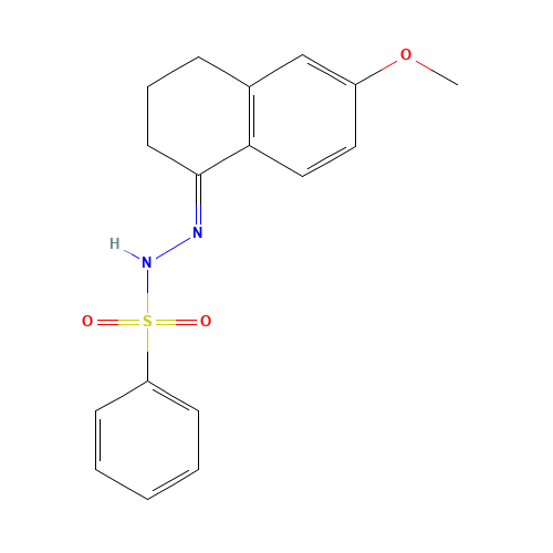 (E)-N'-(6-Methoxy-3,4-dihydronaphthalen-1(2H)-ylidene)benzenesulfonohydrazide (CAS: 66227-85-8) - Chemical Structure and Molecular Formula 