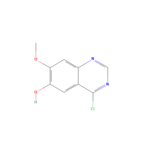 4-Chloro-6-hydroxy-7-methoxyquinazoline (CAS: 574745-97-4) - Chemical Structure and Molecular Formula 