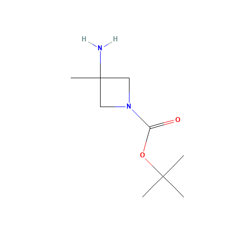 tert-Butyl 3-amino-3-methyl-azetidine-1-carboxylate (CAS: 1158758-77-0) - Chemical Structure and Molecular Formula 