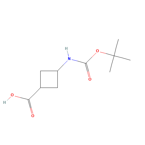 trans-3-(tert-Butoxycarbonylamino)cyclobutanecarboxylic acid (CAS: 939400-34-7) - Chemical Structure and Molecular Formula 