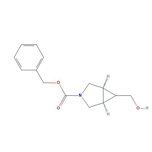 Benzyl (1R,5S)-6-(hydroxymethyl)-3-azabicyclo[3.1.0]hexane-3-carboxylate (CAS: 134575-14-7) - Chemical Structure and Molecular Formula 
