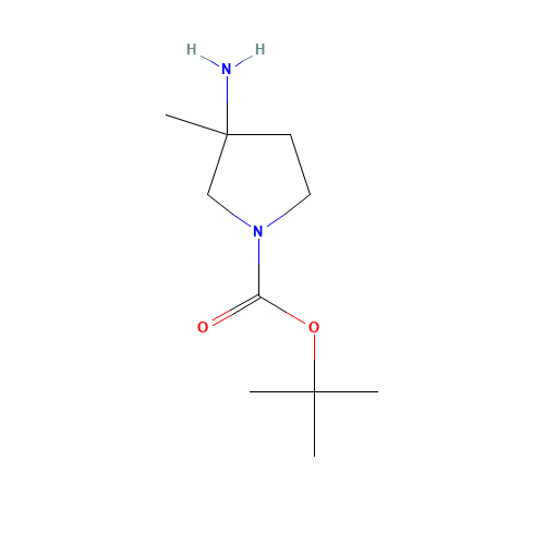 tert-Butyl 3-amino-3-methyl-pyrrolidine-1-carboxylate (CAS: 1158758-59-8) - Chemical Structure and Molecular Formula 