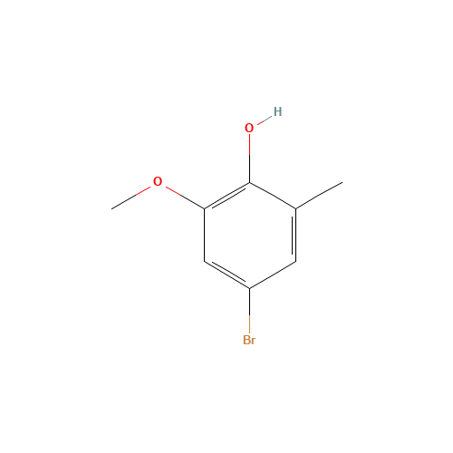 4-Bromo-6-methyl-2-methoxyphenol (CAS: 86232-54-4) - Chemical Structure and Molecular Formula 