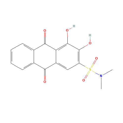 3,4-Dihydroxy-N,N-dimethyl-9,10-dioxo-9,10-dihydroanthracene-2-sulfonamide (CAS: 1313738-84-9) - Chemical Structure and Molecular Formula 