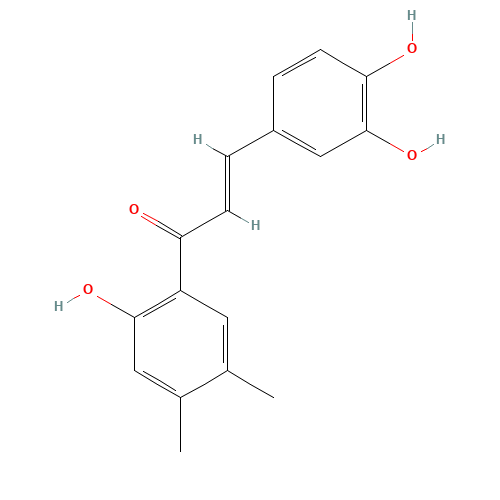 (E)-3-(3,4-Dihydroxyphenyl)-1-(2-hydroxy-4,5-dimethylphenyl)prop-2-en-1-one (CAS: 1313738-88-3) - Chemical Structure and Molecular Formula 