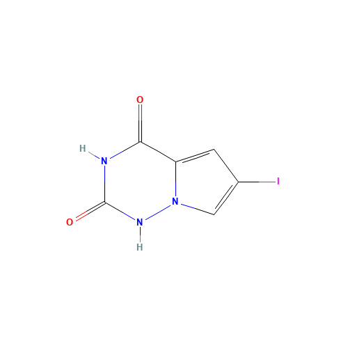 6-Iodopyrrolo[2,1-f][1,2,4]triazine-2,4-dione (CAS: 1313738-99-6) - Chemical Structure and Molecular Formula 