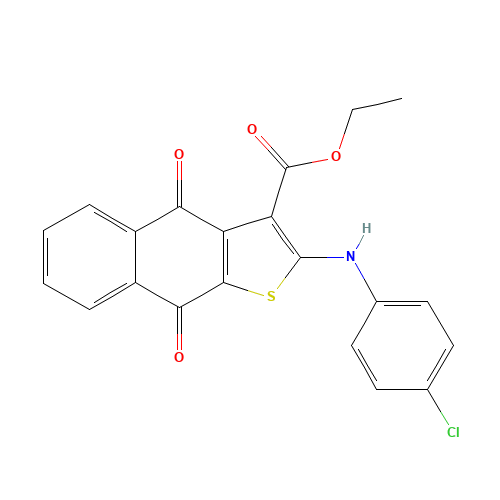 Ethyl 2-(4-chlorophenylamino)-4,9-dioxo-4,9-dihydro-naphtho[2,3-b]thiophene-3-carboxylate (CAS: 1258638-44-6) - Related Chemical Product