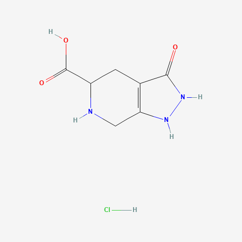 3-Hydroxy-4,5,6,7-tetrahydro-2H-pyrazolo-[3,4-c]pyridine-5-carboxylic acid hydrochloride (CAS: 1313739-01-3) - Chemical Structure and Molecular Formula 