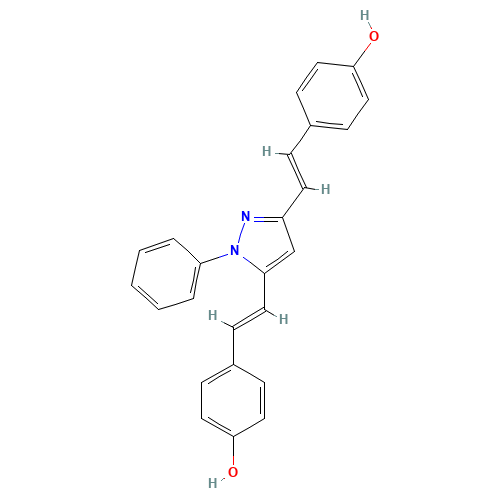 4,4'-(1E,1'E)-2,2'-(1-Phenyl-1H-pyrazole-3,5-diyl)bis(ethene-2,1-diyl)diphenol (CAS: 828911-79-1) - Related Chemical Product
