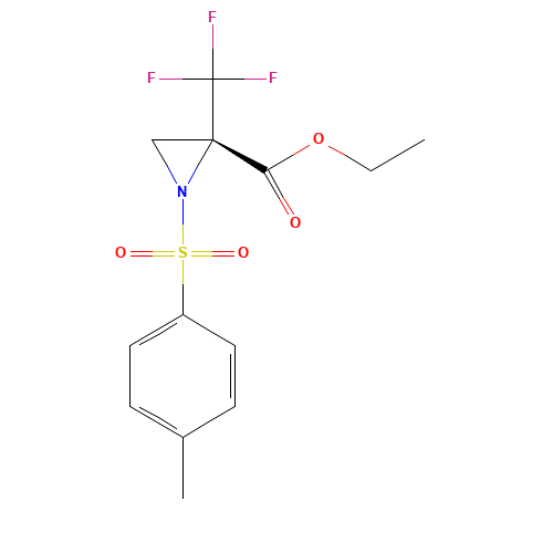 (S)-Ethyl 1-tosyl-2-(trifluoromethyl)-aziridine-2-carboxylate (CAS: 644976-57-8) - Chemical Structure and Molecular Formula 