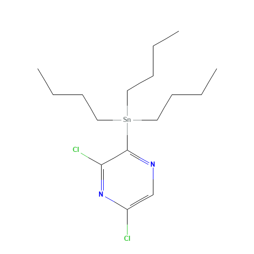 2,6-Dichloro-3-(tributylstannyl)pyrazine (CAS: 446285-70-7) - Chemical Structure and Molecular Formula 
