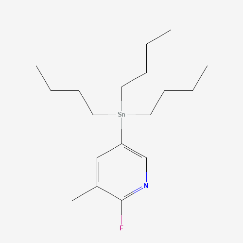 2-Fluoro-3-methyl-5-(tributylstannyl)pyridine (CAS: 405556-98-1) - Chemical Structure and Molecular Formula 