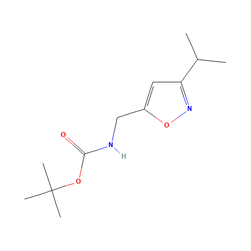 5-N-(Boc)-aminomethyl-3-isopropylisoxazole (CAS: 543713-09-3) - Chemical Structure and Molecular Formula 