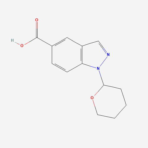 1-(Tetrahydropyranyl)-1H-indazole-5-carboxylic acid (CAS: 1000576-28-2) - Chemical Structure and Molecular Formula 