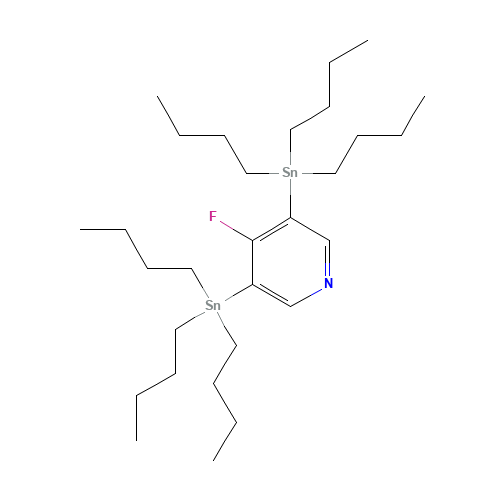 4-Fluoro-3,5-bis(tributylstannyl)pyridine (CAS: 1204580-75-5) - Chemical Structure and Molecular Formula 
