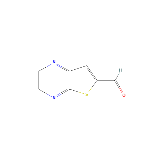 Thieno[2,3-b]pyrazine-6-carboxaldehyde (CAS: 857283-69-3) - Chemical Structure and Molecular Formula 