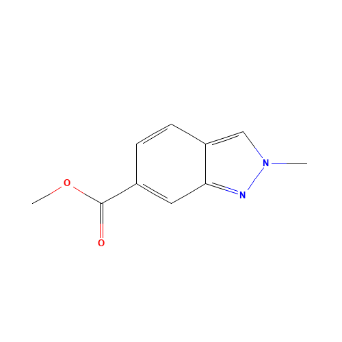 2-Methyl-2H-indazole-6-carboxylic acid methyl ester (CAS: 1071433-01-6) - Chemical Structure and Molecular Formula 