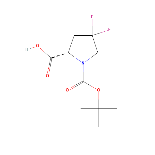 (S)-1-(tert-Butoxycarbonyl)-4,4-difluoropyrrolidine-2-carboxylic acid (CAS: 203866-15-3) - Chemical Structure and Molecular Formula 