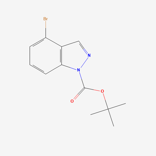 tert-Butyl 4-bromo-1H-indazole-1-carboxylate (CAS: 926922-37-4) - Chemical Structure and Molecular Formula 