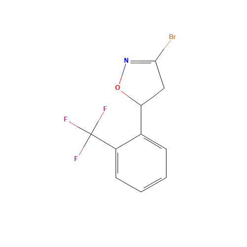 3-Bromo-5-(2-trifluoromethylphenyl)-4,5-dihydroisoxazole (CAS: 1120215-04-4) - Chemical Structure and Molecular Formula 