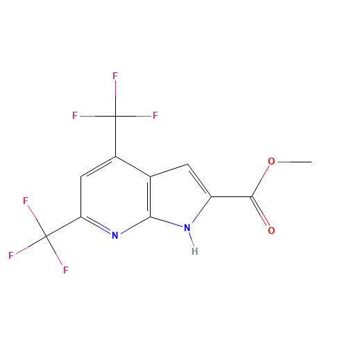 Methyl 4,6-bis(trifluoromethyl)-1H-pyrrolo[2,3-b]pyridine-2-carboxylate (CAS: 1146081-29-9) - Chemical Structure and Molecular Formula 