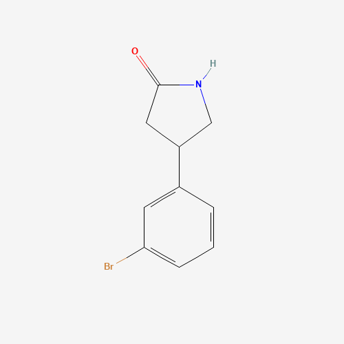 4-(3-Bromophenyl)pyrrolidin-2-one (CAS: 1105187-44-7) - Chemical Structure and Molecular Formula 