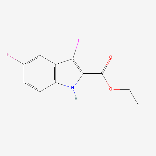 Ethyl 5-fluoro-3-iodo-1H-indole-2-carboxylate (CAS: 167631-21-2) - Chemical Structure and Molecular Formula 