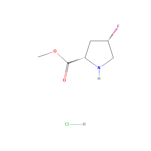 (2S,4S)-Methyl 4-fluoropyrrolidine-2-carboxylate hydrochloride (CAS: 58281-79-1) - Chemical Structure and Molecular Formula 