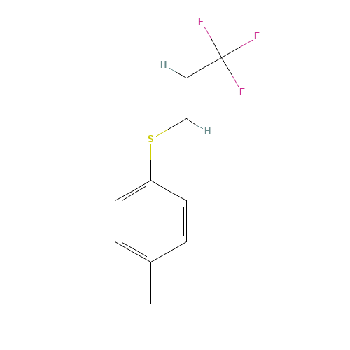 (?-Trifluoromethyl)vinyl tolyl sulfide 85/15 E/Z (CAS: 940881-02-7) - Chemical Structure and Molecular Formula 