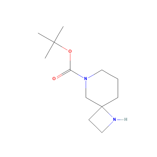 1,6-Diazaspiro[3.5]nonane-6-carboxylic acid tert-butyl ester (CAS: 1251002-00-2) - Chemical Structure and Molecular Formula 
