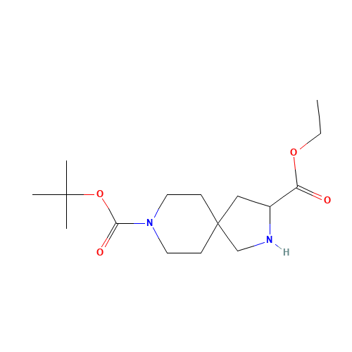 2,8-Diazaspiro[4.5]decane-3,8-dicarboxylic acid 8-tert-butyl ester 3-ethyl ester (CAS: 203934-60-5) - Chemical Structure and Molecular Formula 