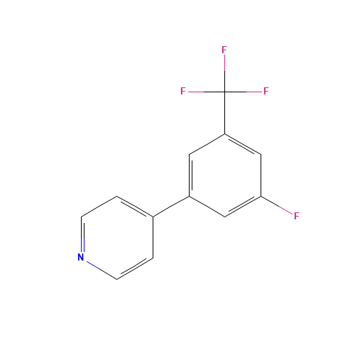4-(3-Fluoro-5-(trifluoromethyl)phenyl)pyridine (CAS: 1214371-90-0) - Chemical Structure and Molecular Formula 