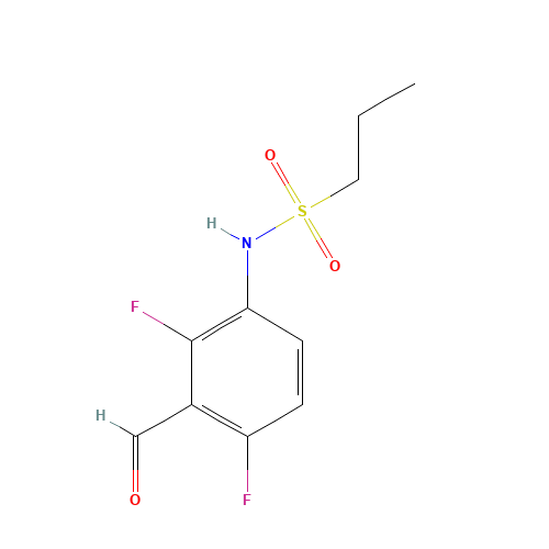N-(2,4-Difluoro-3-formylphenyl)-propane-1-sulfonamide (CAS: 1254567-71-9) - Chemical Structure and Molecular Formula 
