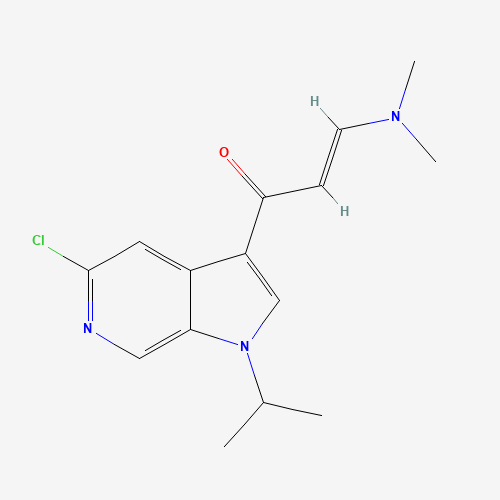 (E)-1-(5-Chloro-1-isopropyl-1H-pyrrolo[2,3-c]-pyridin-3-yl)-3-(dimethylamino)prop-2-en-1-one (CAS: 1221153-81-6) - Chemical Structure and Molecular Formula 