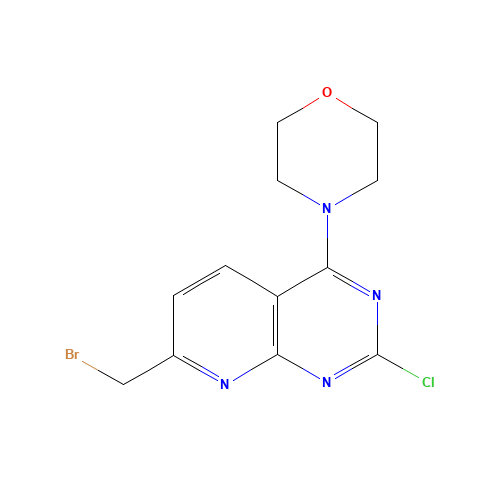 4-(7-(Bromomethyl)-2-chloropyrido-[2,3-d]pyrimidin-4-yl)morpholine (CAS: 1227958-17-9) - Chemical Structure and Molecular Formula 