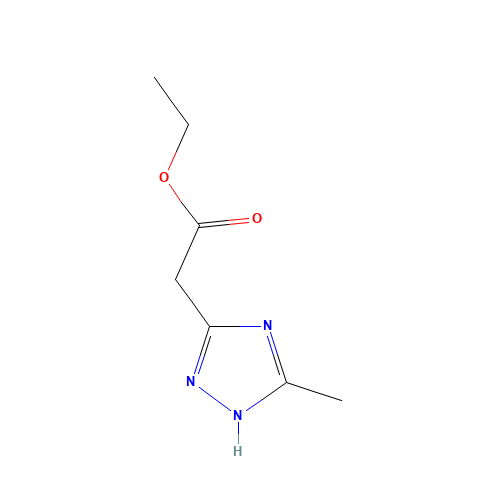 Ethyl 2-(5-methyl-4H-1,2,4-triazol-3-yl)acetate (CAS: 100187-10-8) - Chemical Structure and Molecular Formula 