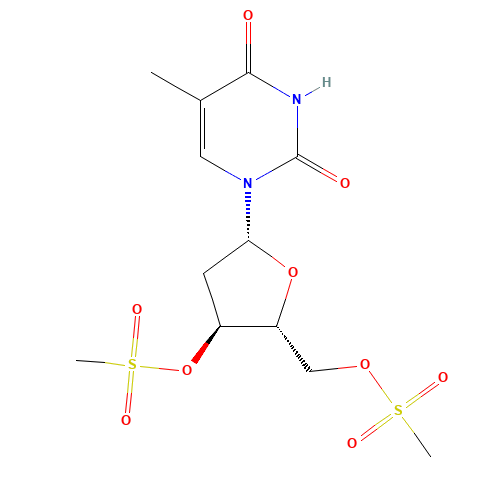 3',5'-Di-o-mesylthymidine (CAS: 56822-33-4) - Chemical Structure and Molecular Formula 