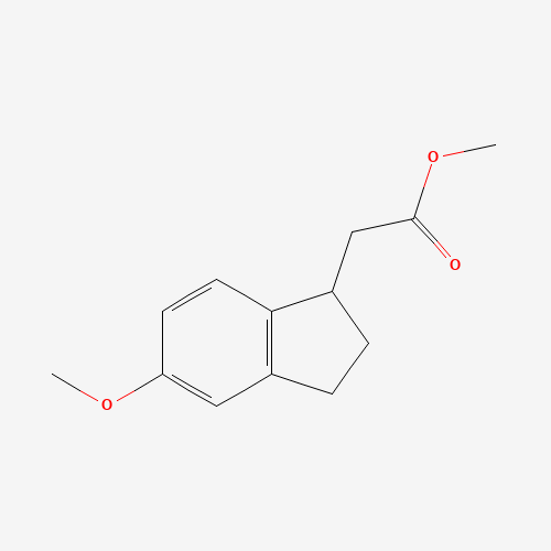 Methyl 2-(5-methoxyindan-1-yl)acetate (CAS: 856169-07-8) - Chemical Structure and Molecular Formula 