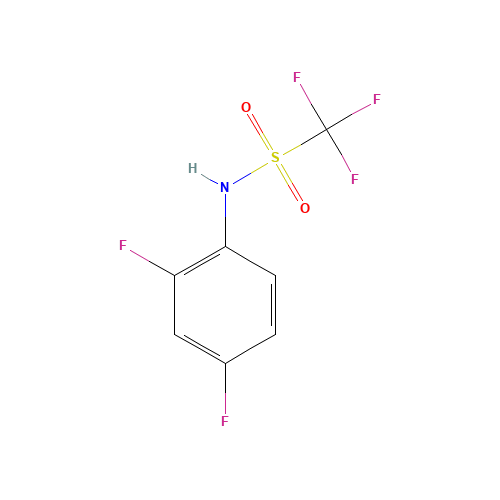 N-(2,4-difluorophenyl)-1,1,1-trifluoromethane sulfonamide (CAS: 23384-22-7) - Chemical Structure and Molecular Formula 