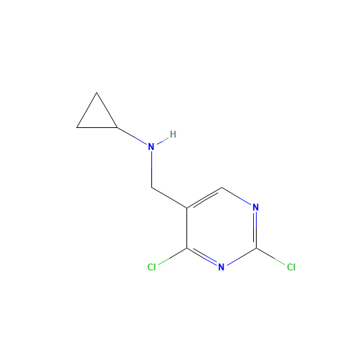 N-[(2,4-Dichloro-5-pyrimidinyl)methyl]cyclopropanamine (CAS: 1289388-21-1) - Chemical Structure and Molecular Formula 