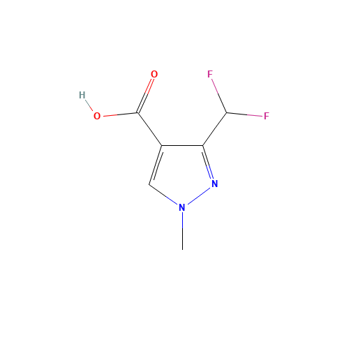 3-(Difluoromethyl)-1-methyl-1H-pyrazole-4-carboxylic acid (CAS: 176969-34-9) - Chemical Structure and Molecular Formula 
