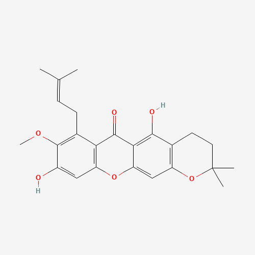 5,9-Dihydroxy-8-methoxy-2,2-dimethyl-7-(3-methyl-2-buten-1-yl)-3,4-dihydro-2H,6H-pyrano[3,2-b]xanthen-6-one (CAS: 19275-46-8) - Related Chemical Product